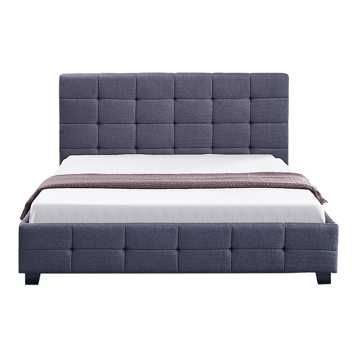 Linen Fabric Queen Deluxe Bed Frame Grey