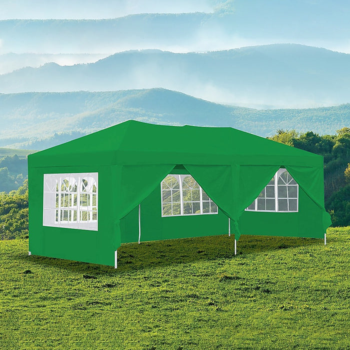 3x6m Gazebo Outdoor Marquee Tent Canopy Green