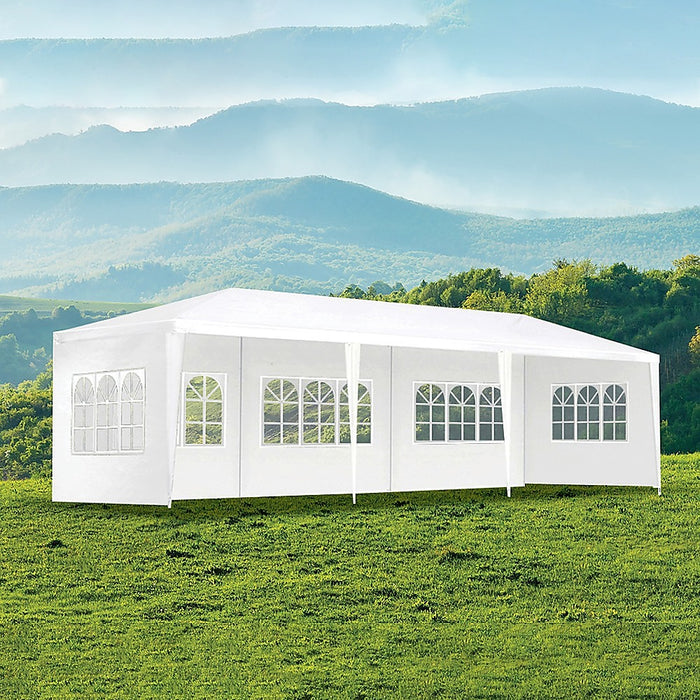 3x9m Wedding Outdoor Gazebo Marquee Tent Canopy White