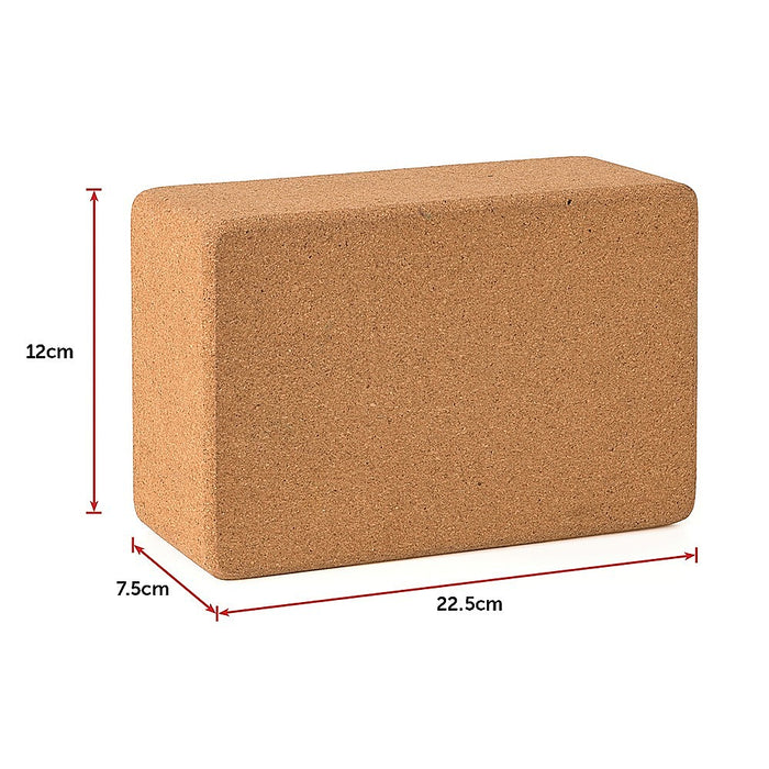 2x ECO-Friendly Cork Yoga Block Organic Yoga Prop Accessory Exercise Brick