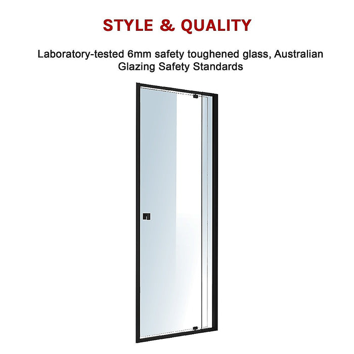 Adjustable Semi Frameless Shower Screen (74~82) x 195cm Australian Safety Glass