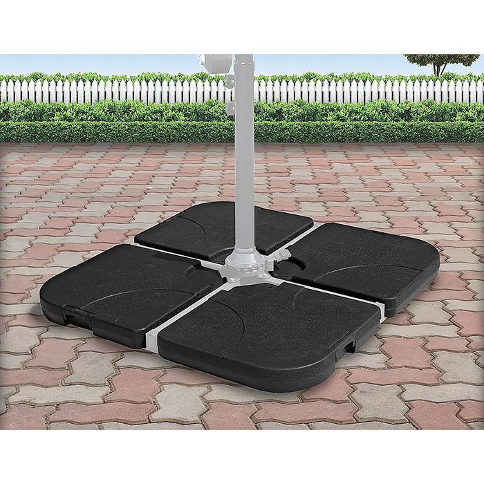 Outdoor Patio 4-Piece Cantilever Offset 3M Umbrella Base Stand Weight Water Sand