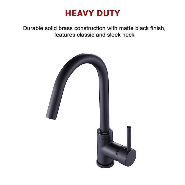 Kitchen Mixer Tap Faucet Basin Laundry Sink - BLACK