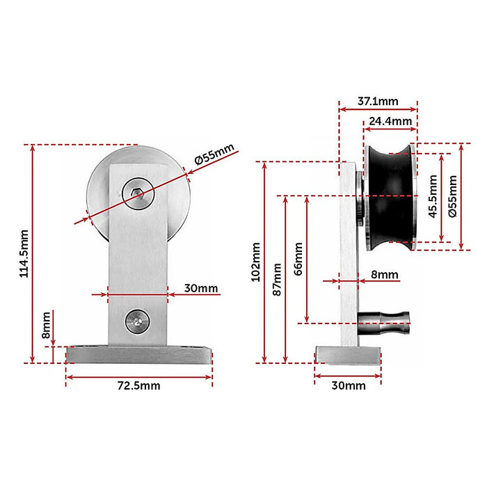 Sliding Barn Door Hardware Stainless Steel