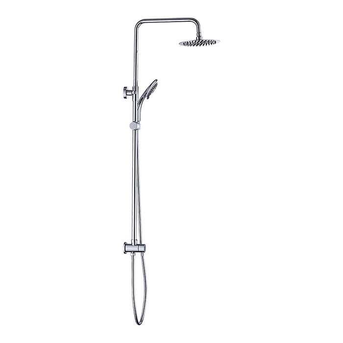 WELS 8" Rain Shower Head Set Rounded Dual Heads Faucet High Pressure Hand Held