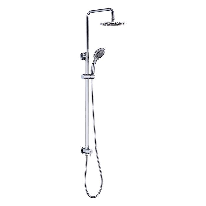 WELS 8" Rain Shower Head Set Rounded Dual Heads Faucet High Pressure Hand Held