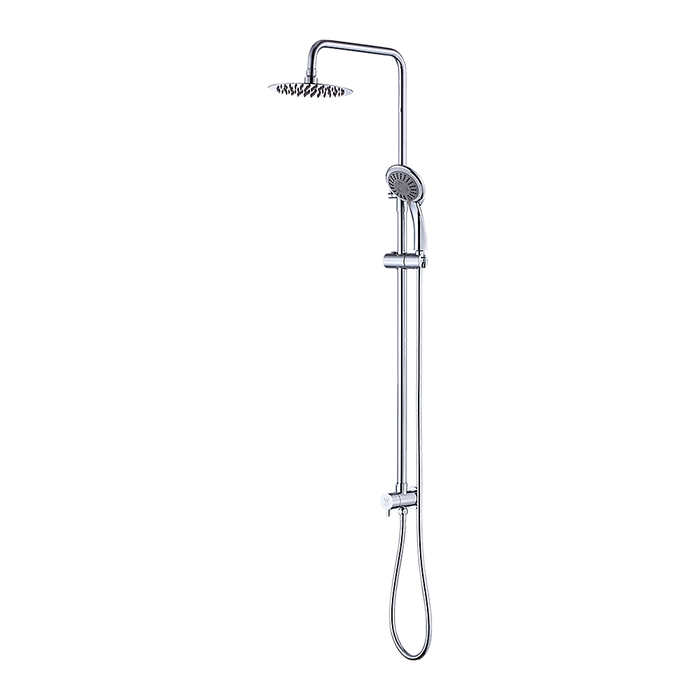 WELS 8" Rain Shower Head Set Rounded Dual Heads Faucet High Pressure Hand Held