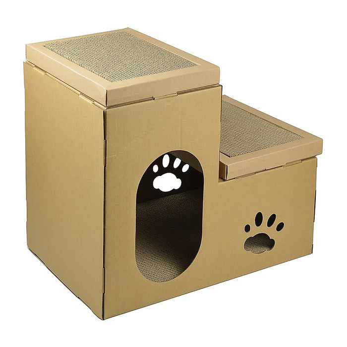 Cat Cardboard House Tree Tower Condo Scratcher Pet Post Pad Mat Furniture