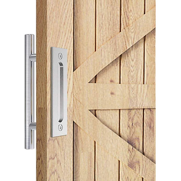 12" Barn Door Handle Sliding Flush Pull Wood Door Gate Hardware Stainless Steel