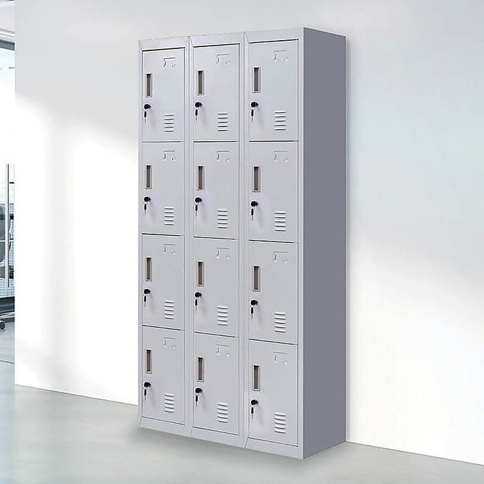 12-Door Locker for Office Gym Shed School Home Storage