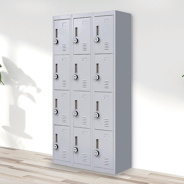 12-Door Locker for Office Gym Shed School Home Storage