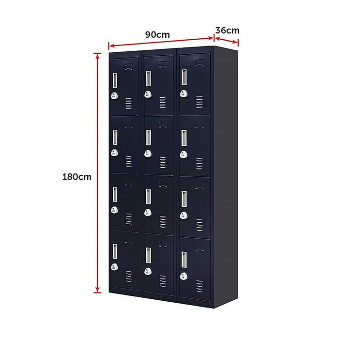 12-Door Locker for Office Gym Shed School Home Storage