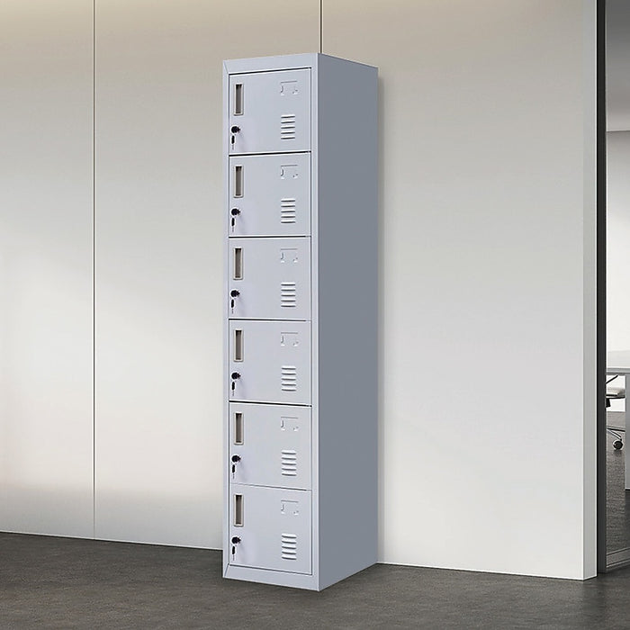 6-Door Locker for Office Gym Shed School Home Storage