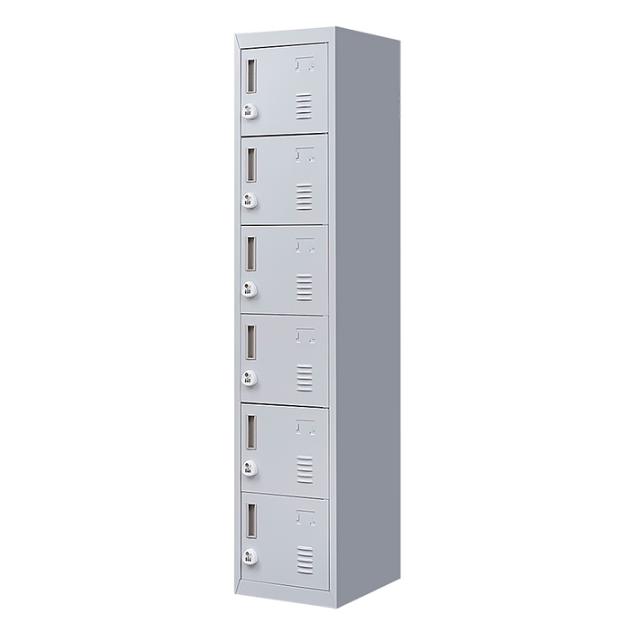 6-Door Locker for Office Gym Shed School Home Storage