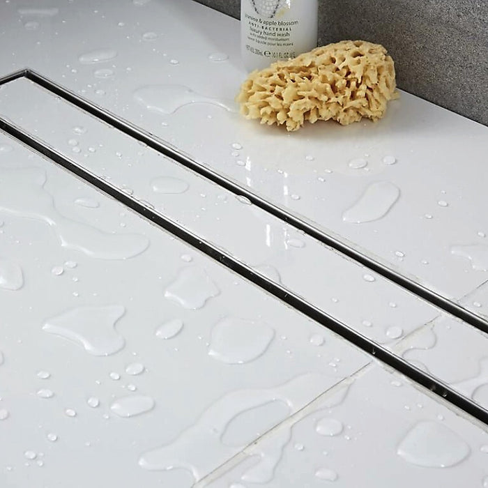 1000mm Tile Insert Bathroom Shower Stainless Steel Grate Drain w/Centre outlet Floor Waste