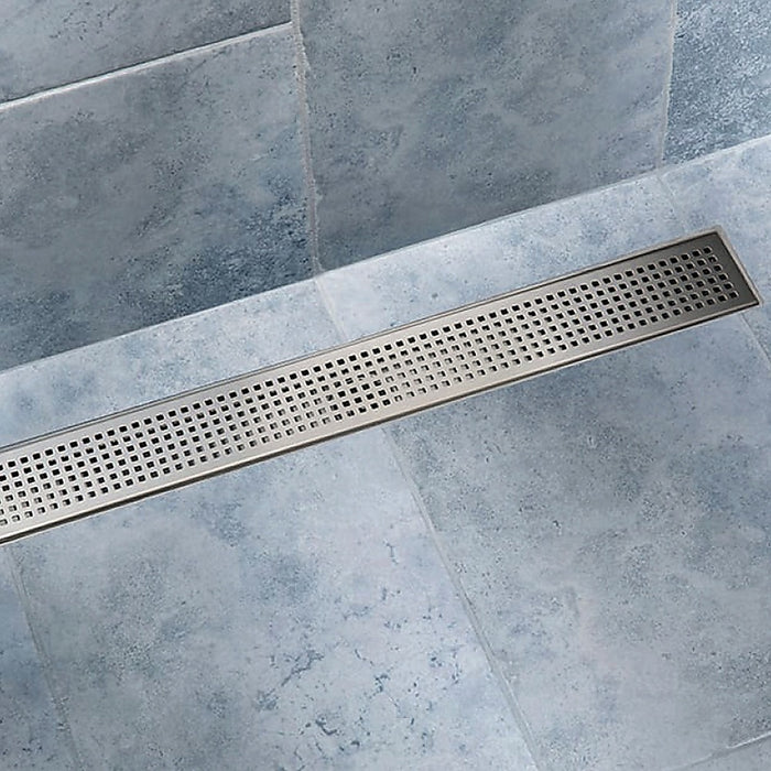 800mm Bathroom Shower Stainless Steel Grate Drain w/Centre outlet Floor Waste