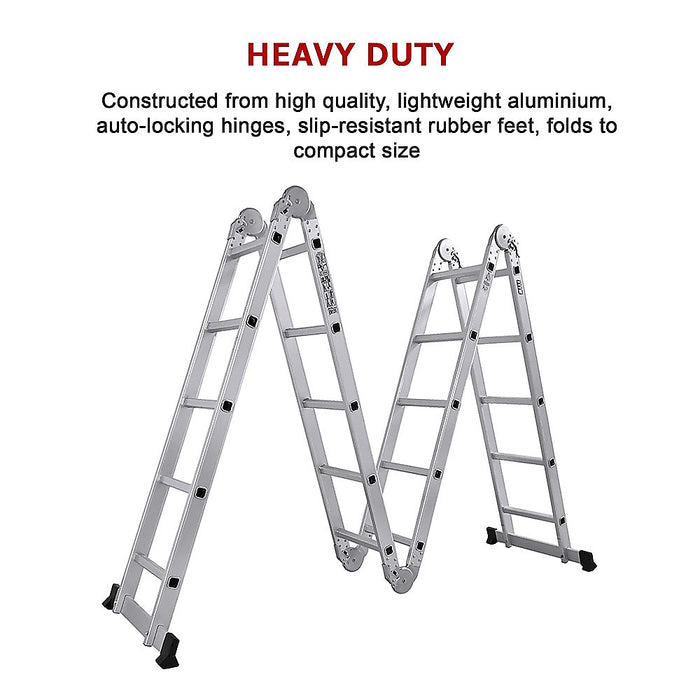 5.8m Multipurpose Ladder Aluminium Extension Folding Adjustable Step