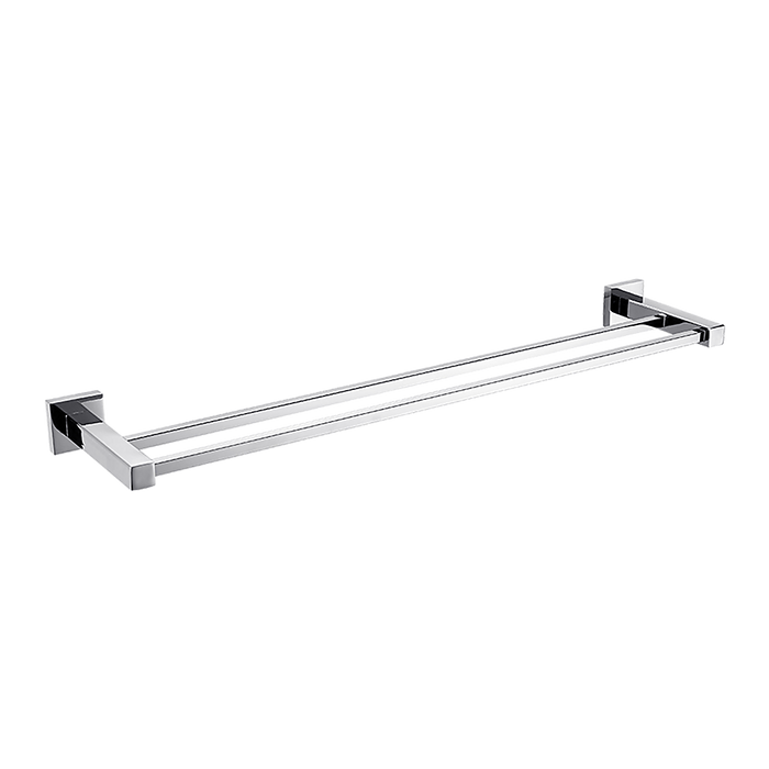 Double Classic Chrome Towel Bar Rail Bathroom