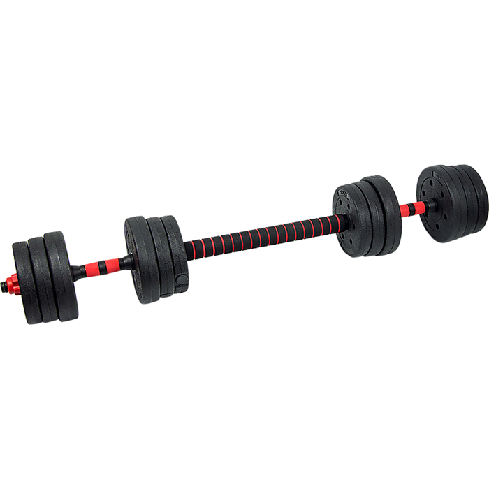 20kg Adjustable Rubber Dumbbell Set Barbell Home GYM Exercise Weights