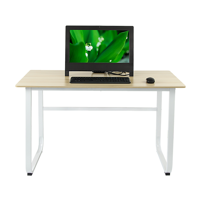 Wood & Steel Solid Computer Desk Home Office Furniture