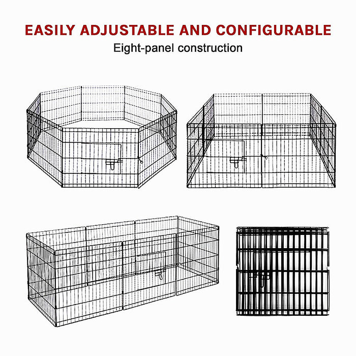 24" 8 Panel Pet Dog Playpen Puppy Exercise Cage Enclosure Fence Play Pen