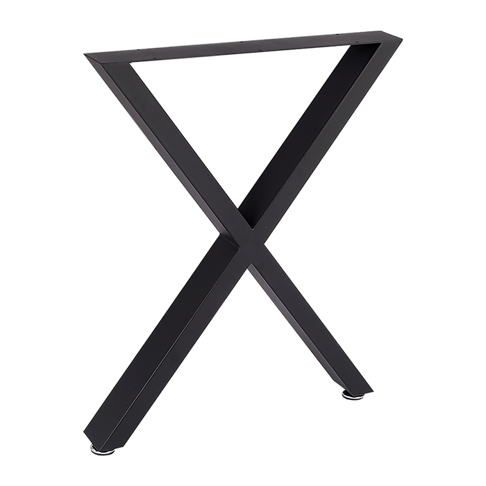 X-Shaped Table Bench Desk Legs Retro Industrial Design Fully Welded - Black