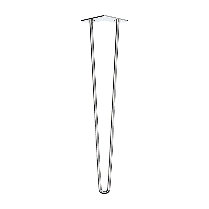 Set of 4 Chrome Retro Hairpin Table Legs 12mm Steel Bench Desk - 41cm