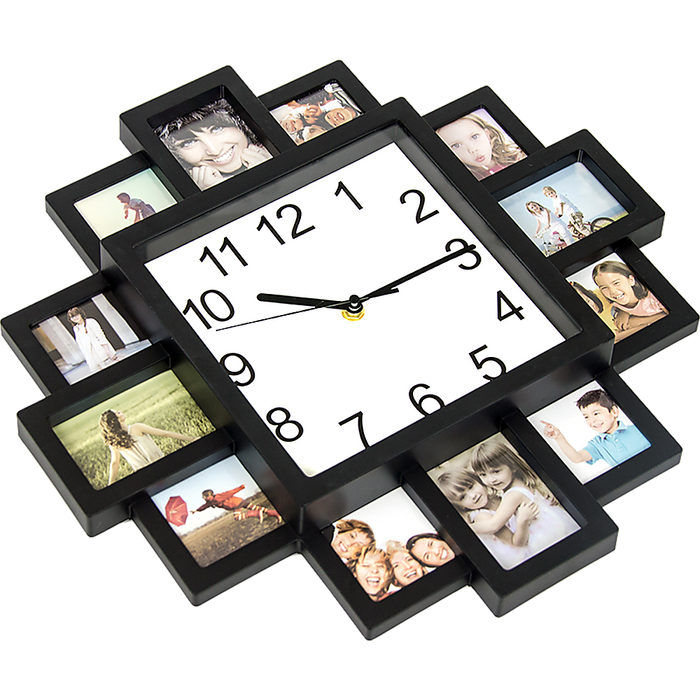 Photo Frame Clock Picture Collage 12-P Display Wall Clock Photowall Home Décor