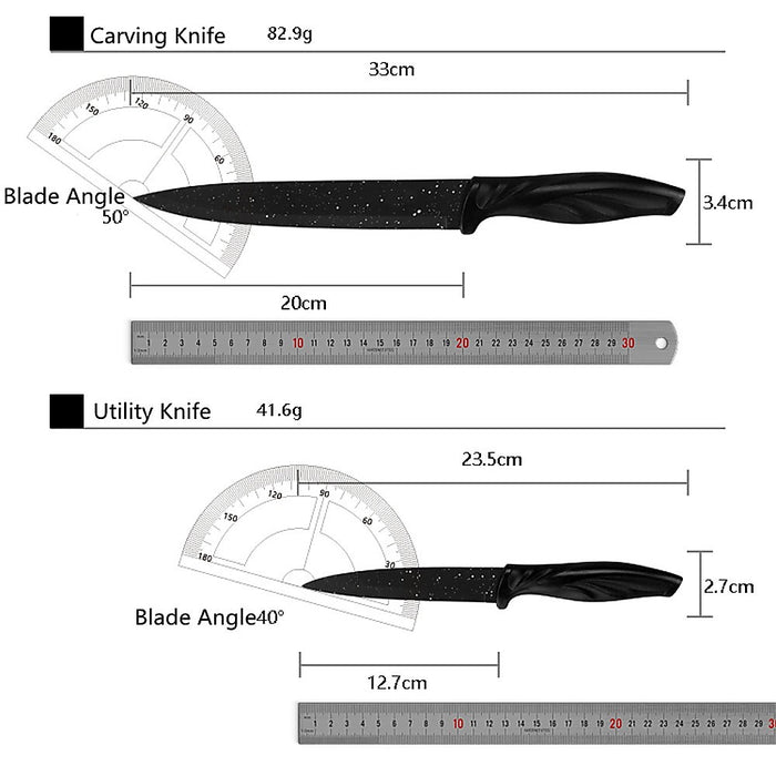 Kitchen 17 Pc Knife Set w/ Block & Sharpener Chef Bread Steak Knives