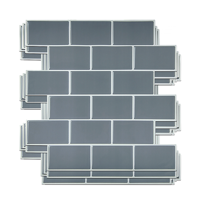 Tiles 3D Peel and Stick Wall Tile Dark Grey 10 Sheets