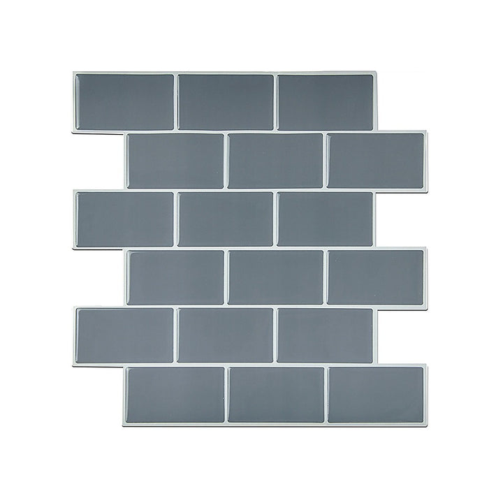 Tiles 3D Peel and Stick Wall Tile Dark Grey 10 Sheets