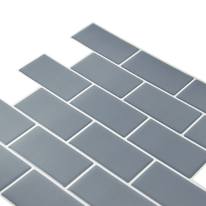 Tiles 3D Peel and Stick Wall Tile Dark Grey 10 Sheets