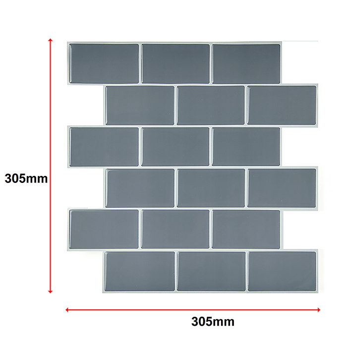 Tiles 3D Peel and Stick Wall Tile Dark Grey 10 Sheets