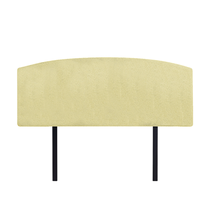 Linen Fabric Double Bed Curved Headboard Bedhead - Sulfur Yellow