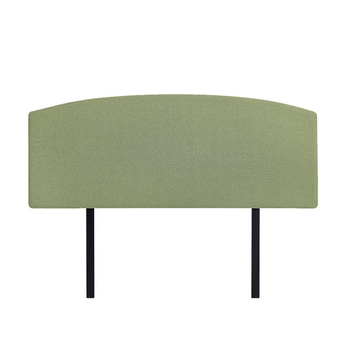 Linen Fabric Double Bed Curved Headboard Bedhead - Olive Green