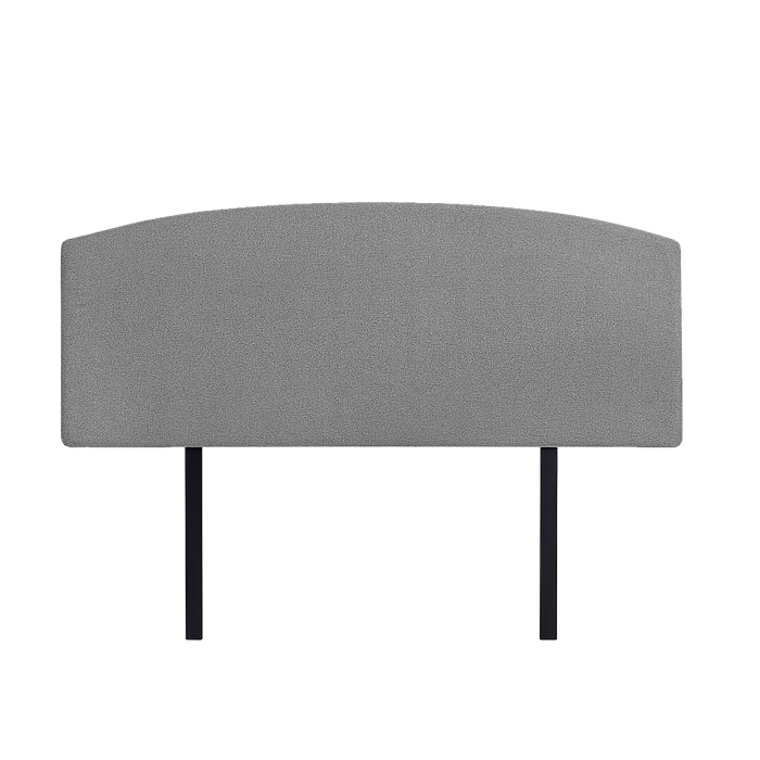 Linen Fabric Queen Bed Curved Headboard Bedhead - Night Ash