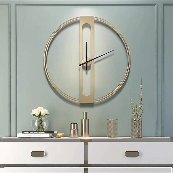 Gold Clover Metal Wall Clock