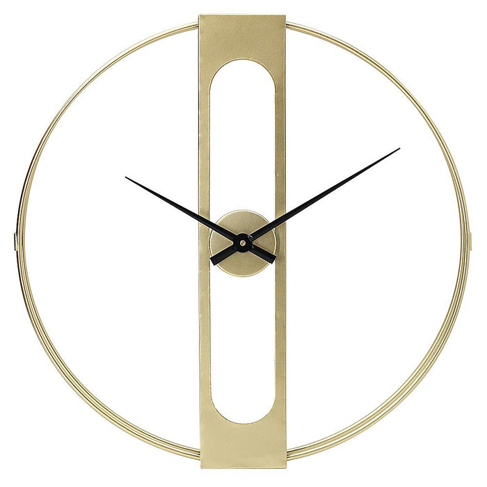 Gold Clover Metal Wall Clock