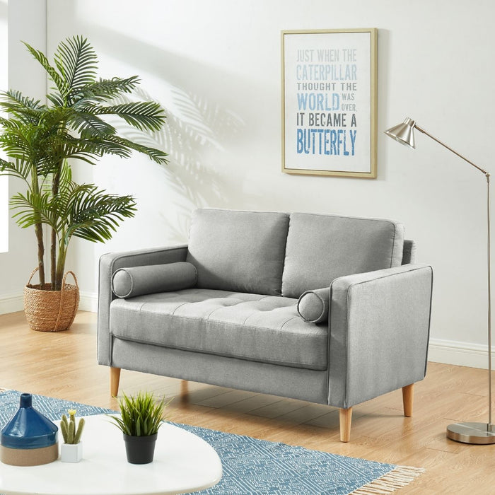 Cassandra 2 Seater Sofa Loveseat Couch Light Grey