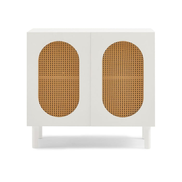 Kailua Rattan 2-Door Accent Cabinet in White