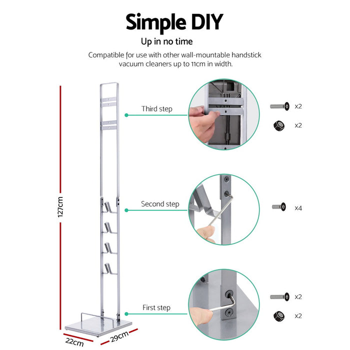 Artiss Freestanding Vacuum Stand Rack For Dyson Handheld Cleaner V6 V7 V8 V10 V11 Silver