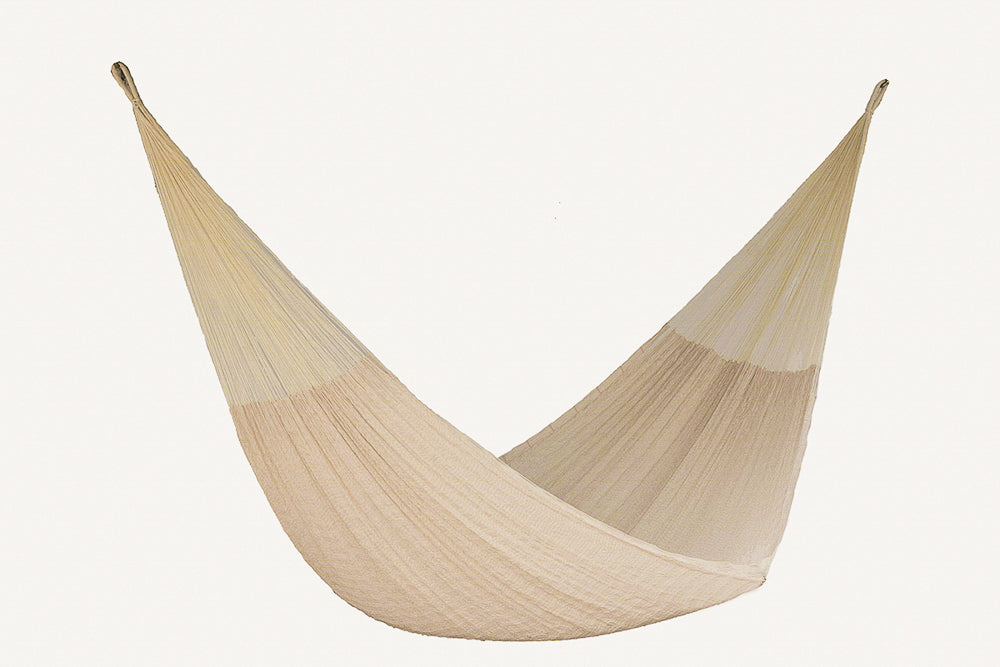 Mayan Legacy King Plus Size Nylon Mexican Hammock in Cream Colour