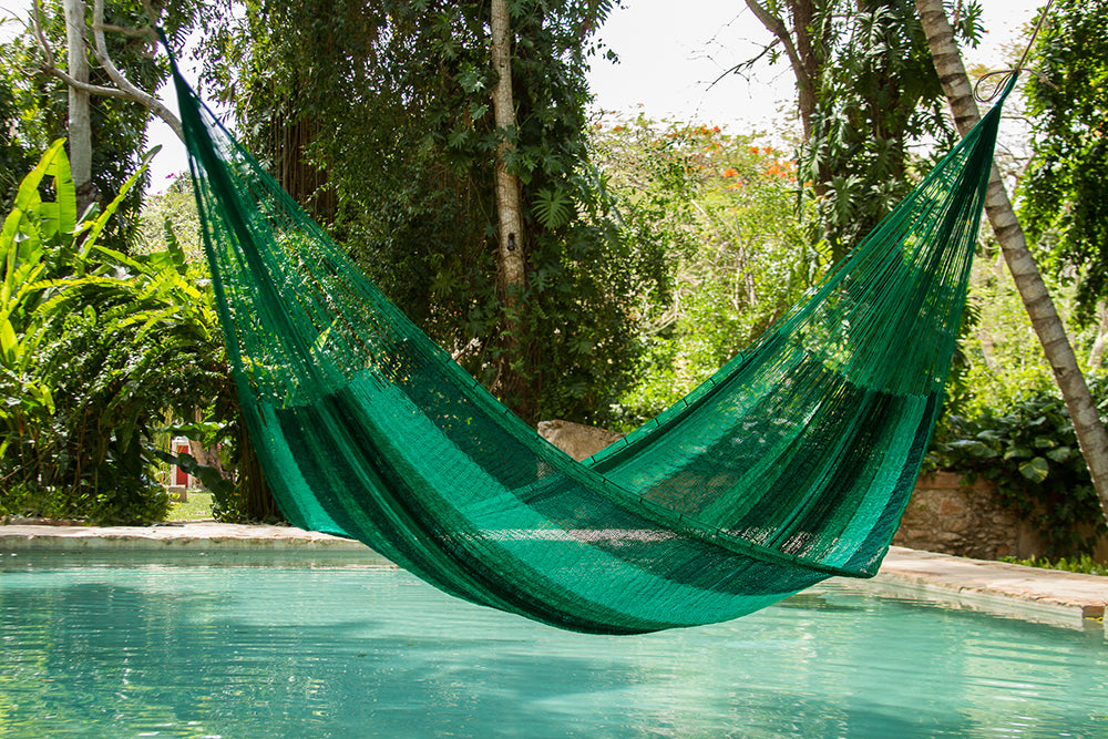 Mayan Legacy King Plus Size Nylon Mexican Hammock in Fresh Garden Colour