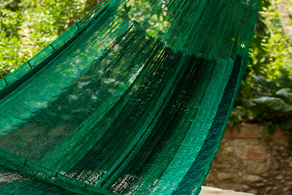 Mayan Legacy King Plus Size Nylon Mexican Hammock in Fresh Garden Colour