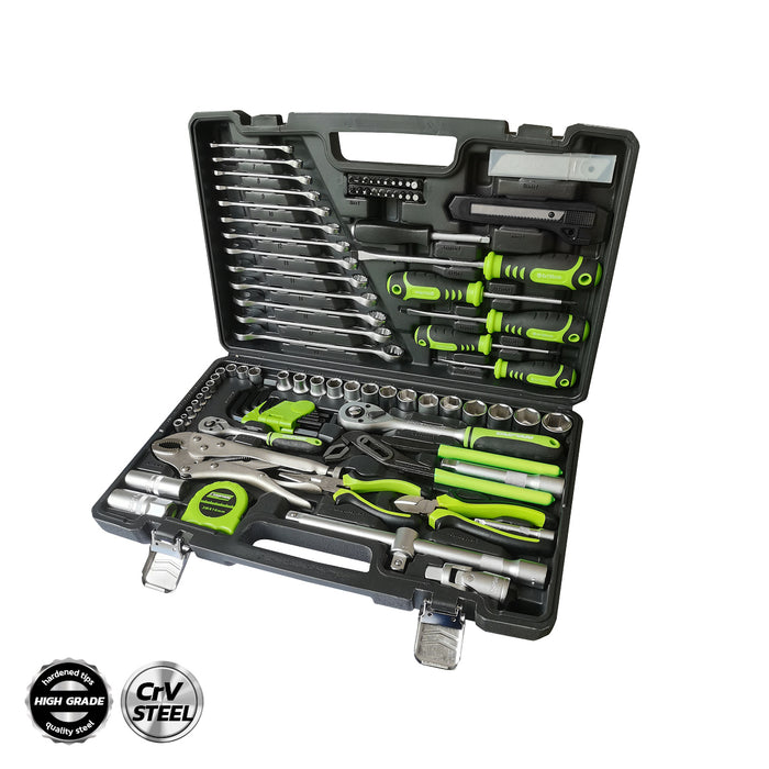 Taipan 100PCE Home Auto Premium Quality Tool Set Case Chrome Vanadium Steel